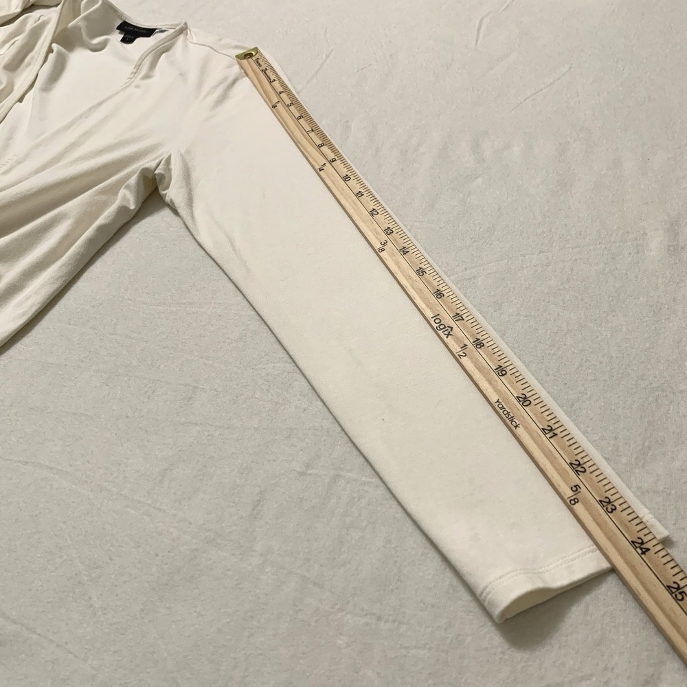 J.Jill Wearever Collection Womens Long Sleeve Cardigan Sweater Open Ivory Size S - Picture 10 of 10